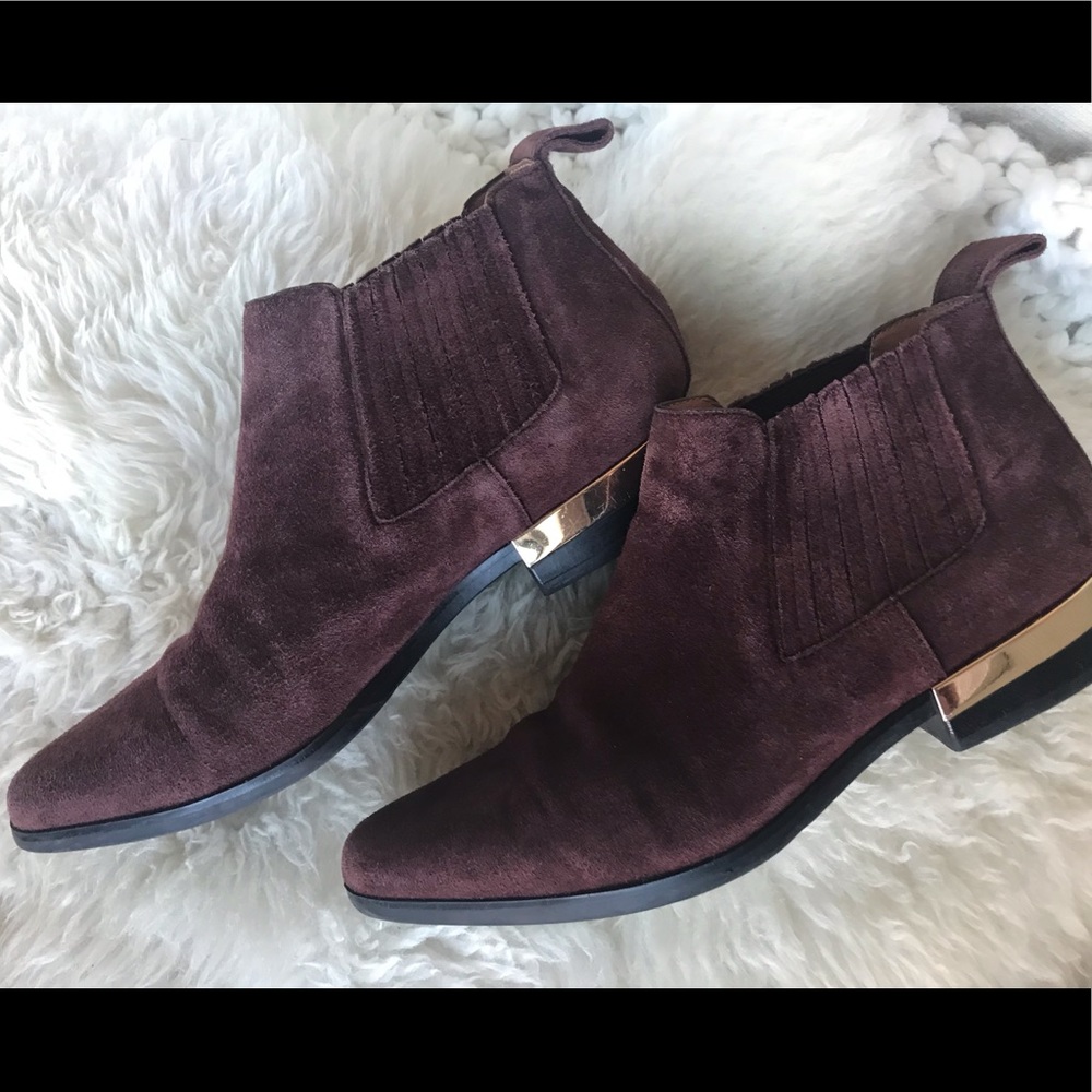 Zara Purple Leather Booties